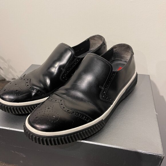 Prada Stratus Slip On Brogue Sneakers Black - Picture 4 of 4